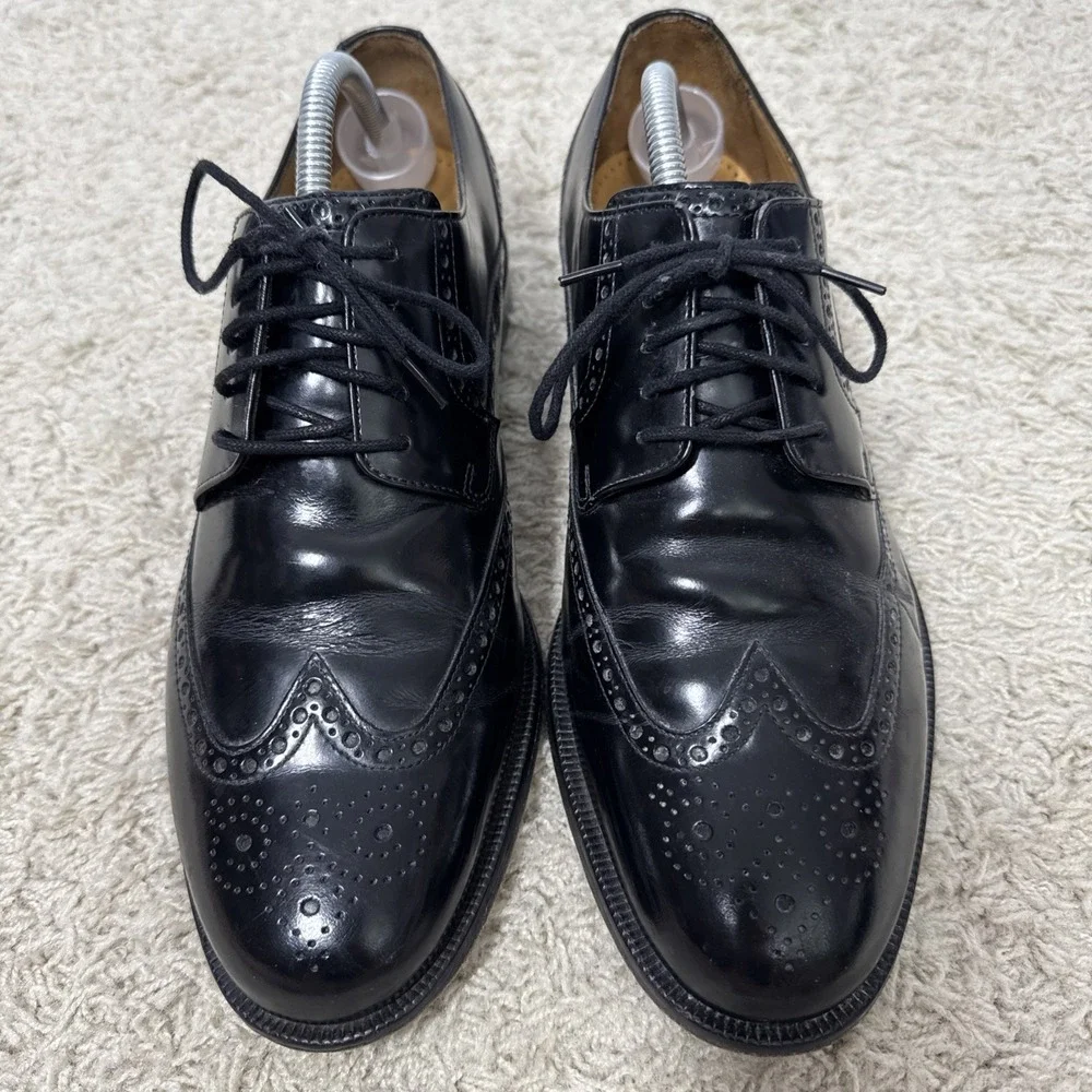 Cole Haan Black Leather Oxford Wingtip Lace Up Dress Shoes Mens 10M Career Work